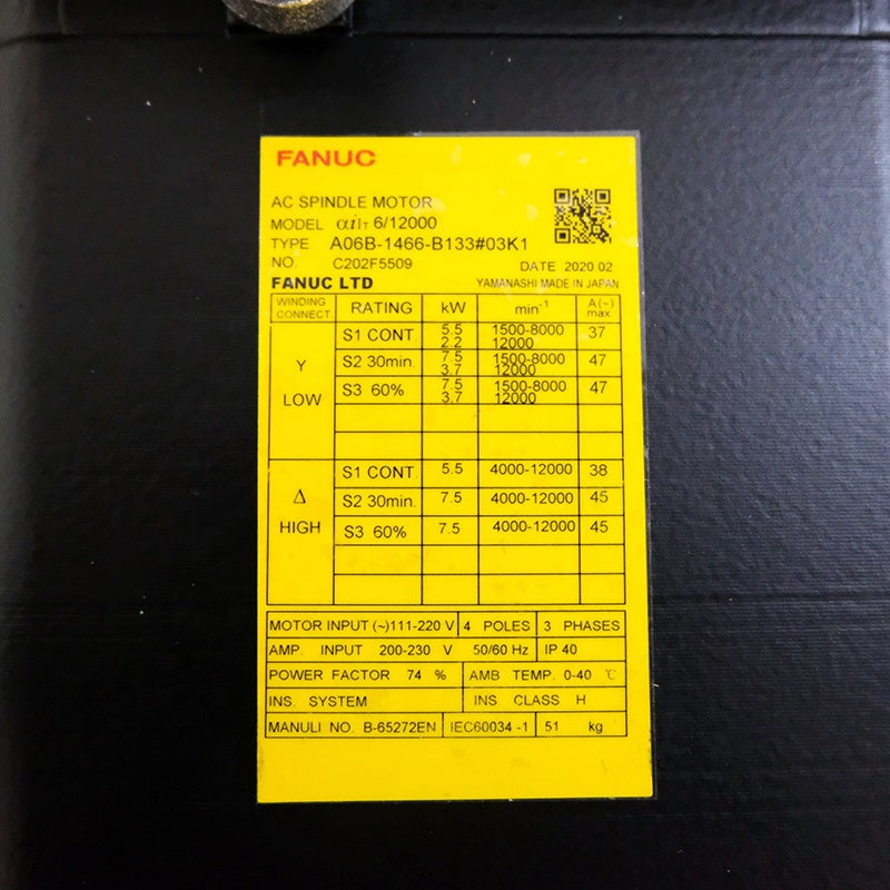 New in Stock CNC AC Servo Motor A06B-1466-B133 A06B-1466-B133#08K1 Fanuc