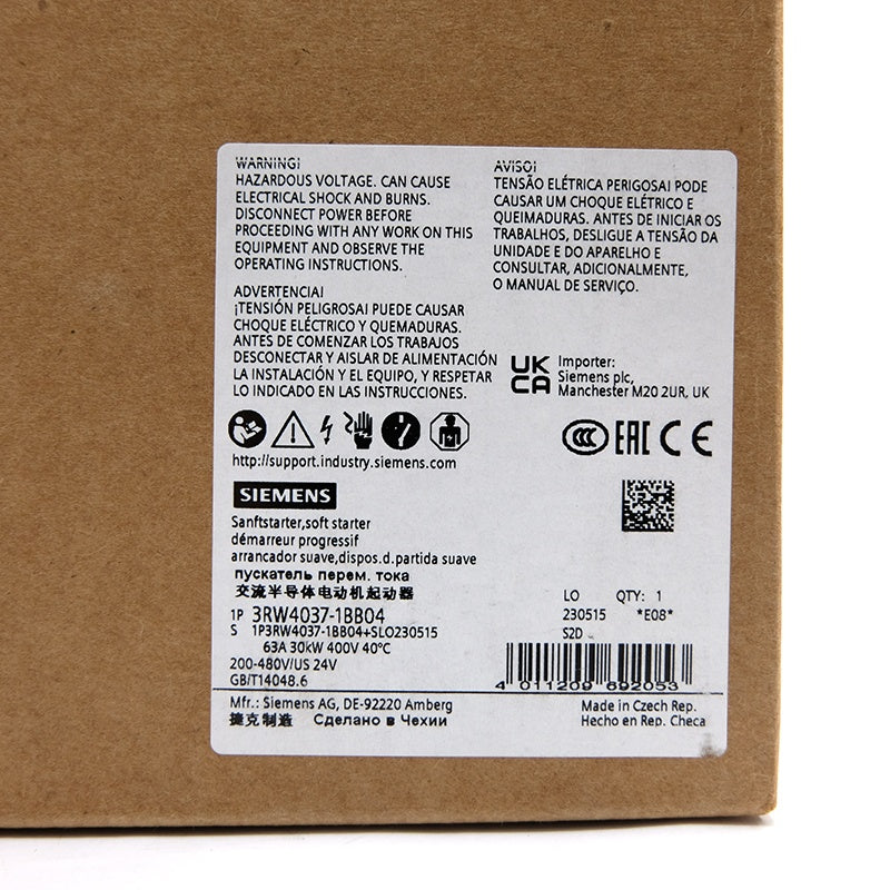 New Original Sirius Soft Starter SIMATIC 3RW3038-1BB14 for PLC Programming Industrial Control