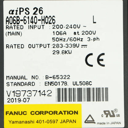 Industrial Controls Other Electrical Equipment Original Japan A06B-6140-H026 CNC Fanuc Servo Drive Amplifier for CNC Machines New Condition Steel Material
